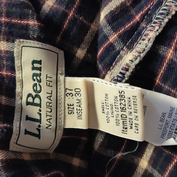 LL Bean Men's Khaki Fleece Line Dress Pants Size 37x30 - Picture 7 of 8